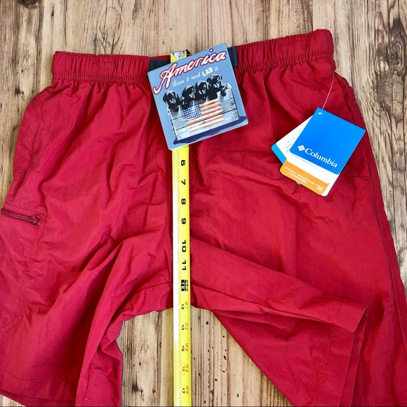 🆕 Columbia Swim Running Shorts Small Red UPF50 Men’s - Picture 12 of 16